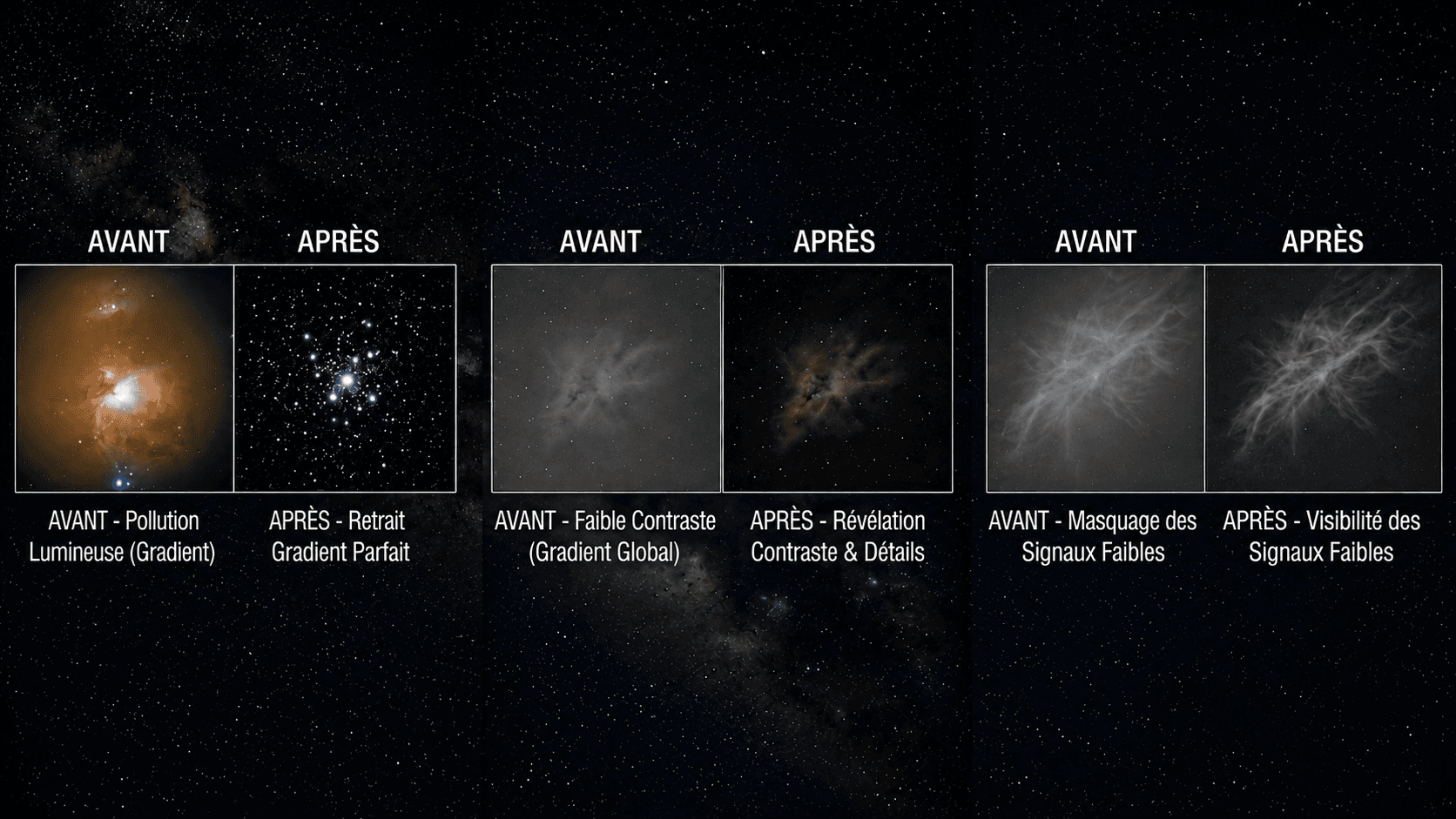 Gradient en astrophoto : pollution, Lune et solutions